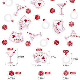 Lucky in Love Bachelorette Confetti - 200 pcs Casino Bachelorette Confetti, Vegas Party Decor, Lucky in Love Casino Decor