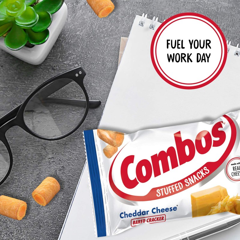 Combos Cheddar Cheese Cracker Baked Snacks 1.7-Ounce Bag 18-Count Box