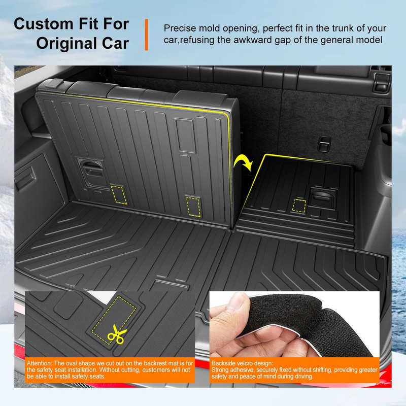 powoq Cargo Mat Compatible with 2009-2015 Honda Pilot Trunk Mat
