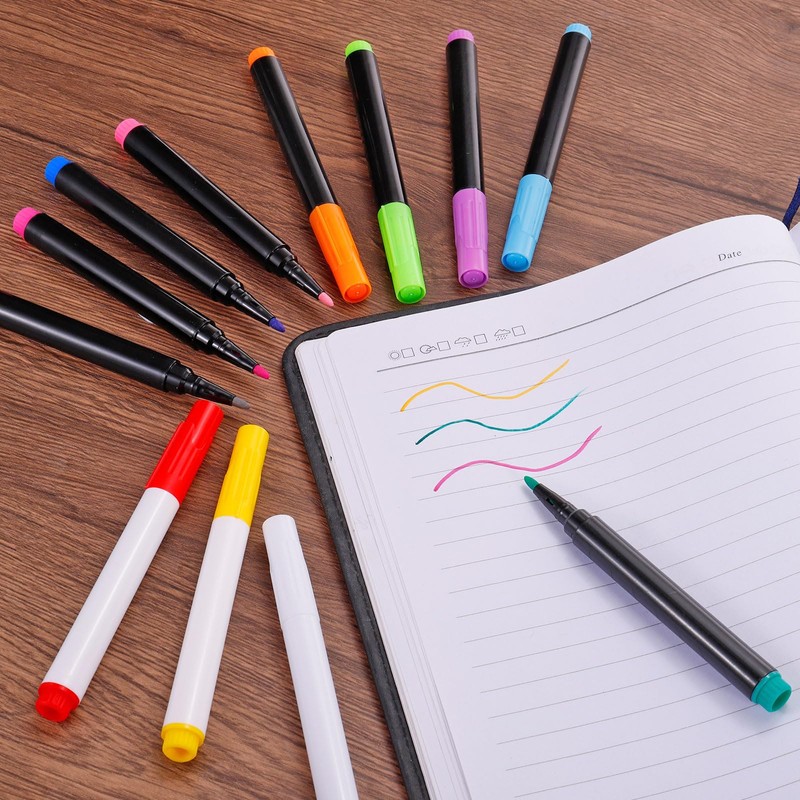 PATIKIL 10 Pack Orange Gray Dry Erase Markers Pen Ink