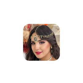 IYOU Vintage Boho Head Chain Gold Bead Tassel Headpiece Belly Dance Costume Festival Hair Accessories for Women