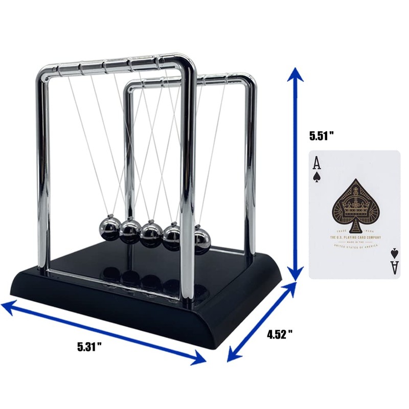 Newtons Cradle Balance Balls, Swinging Balls with Black Base, Fun