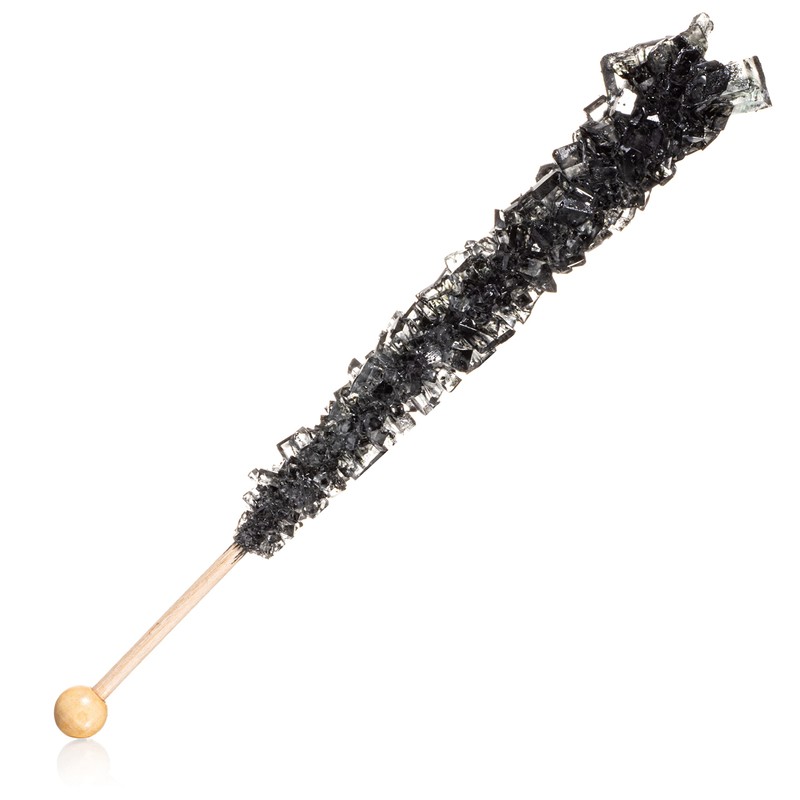 Black Rock Candy Sugar Sticks - Black Cherry Flavored -