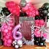 Hot Pink and Black Balloons, 60pcs 12 Inch Hot Pink