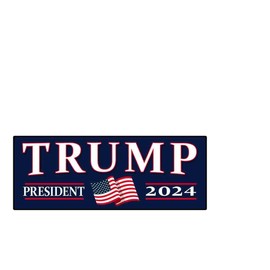Trump President 2024 Bumper Sticker Decal (3.37" x 9") | Peel & Stick | Political, Stickers, Politics, Republican, Trump, MAGA, American, President
