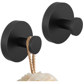 ANNA TOSANI 2PCS Ganchos Ventosa de Succión Colgador Toalla Baño Cocina Pared sin Taladro Gancho de Pared para Colgar Llaves Abrigos Ropa Bolsos Ducha Acabado Cepillado capacidad de carga 5kg (Negro)