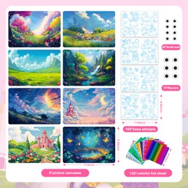 CutteeyFyry Foil Fun Art Kit for Kids,Unicorn&Princess Foil Art for Kids,Arts Crafts Kits for Girls Ages 3-10,Kids Activity Kits Travel Toys Christmas Birthday Easter Gifts