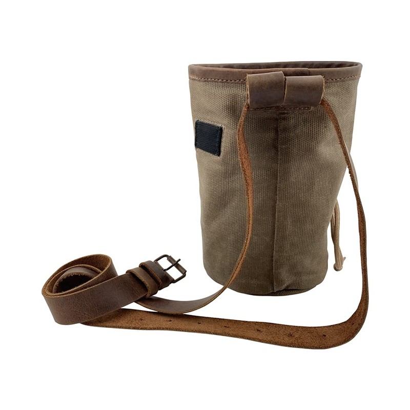 Hide & Drink、ワックスキャンバスロッククライミングチョークバッグ、ファスナー付きポケット、体操、ジムポーチ、ハンドメイド