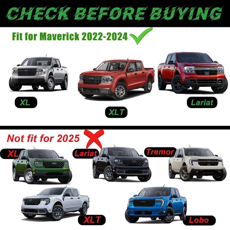 Front Grille Lights for 2022-2024 Ford Maverick XL XLT Lariat