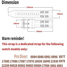 unilabo 6977 6981 Rubber Watch Band Compatible for Invicta Pro Diver 6977 6978 6981 6983 6984 6986 6991 6996 26mm Silicone Strap Replacement for men and women wirst watchband (Black Golden Buckle)