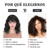Pelucas Para Mujer Ondulada Corto Pelo Negra Cabello Natural