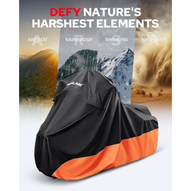 Benlari Upgraded Waterproof Motorcycle Cover Compatible with Cruiser, Softail Standard, Dyna, Forty-Eight, Nightster Special, Street Bob 114, Fat Bob 114, Sport Glide (87" x 42" x 50")