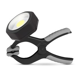 POWERFIREFLY 250 Lumens COB LED Clamp Light, Magnetic, Rotatable Grill Light, Black