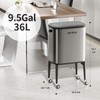 MRBIN Metal Kitchen Trash Can with Wheel Legs, 36L /