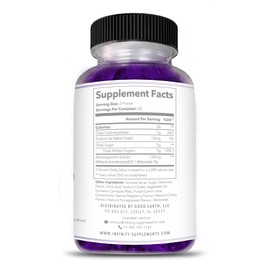 Infinity Supplements Extra Strength Ashwagandha Gummies with Cherry, Raspberry and Pomegranate Flavor, 60 Count (Pack of 1)