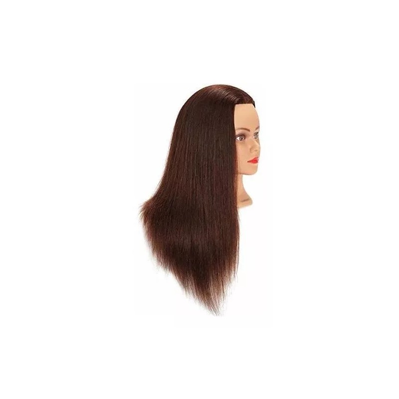 Hairginkgo Maniqui Cabeza Cabello Natural Marrón 55 Cm Hairginkgo