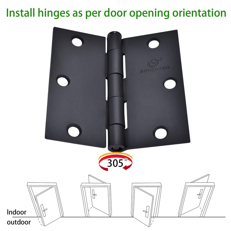 Door Hinge 3 1/2 Inch Interior Door Hinges Satin Nickel