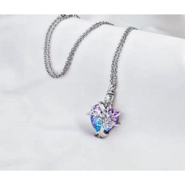 Fashion Jewelry COLORFUL HEART TREE LIFE URN ASHES MEMORIAL Pendant On 925 Silver 26" Necklace