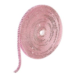 MECCANIXITY Rhinestone Strips,3 Yard 0.2 Inch Adhesive Rhinestone Ribbon Bling Rhinestone Tape for for DIY Crafts, Party Car Phone Decorations,Light Pink