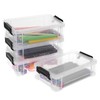 BTSKY Set of 4 Stackable Transparent Pen Boxes, Office Supplies