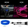 EL Wire Car LED Interior Strip Light USB Neon with