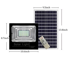 DuBom 100w to 800w 6500K Solar Flood Light Outdoor Remote, IP67 Waterproof Solar Power Security Light Auto On/Off, Dusk to Dawn for Yard, Gazebo, Shed, Barn, Porch, Patio, Garage, Garden (200W)