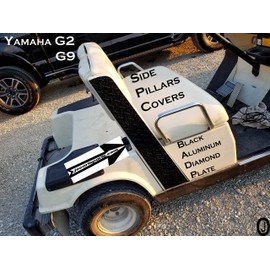 Fits Yamahaa G2/G9 Golf Cart Black Aluminum Diamond Plate Side Pillar Covers