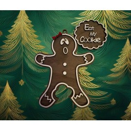 Unbranded Naughty gingerbread cookie Christmas ornament