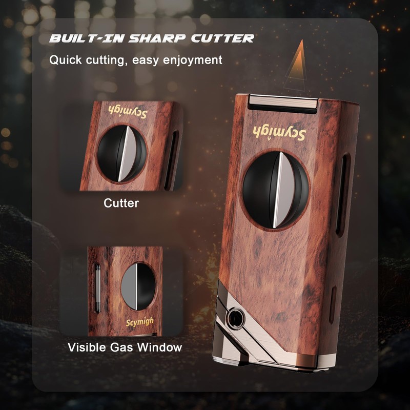 All-in-one Torch Lighter with Tool, Holder, Windproof Flame, Refillable Butane