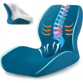 Cojin para Coxis y Ciatica Lumbar,Cojines para Silla,Aliviar La Ciática Cojín de Espalda y cojines para silla,Memory Foam,Con Funda Lavable,Favorece La Circulación,para Oficina y Hogar
