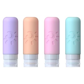 Zafit Travel Bottles for Toiletries, TSA Approved Travel Containers 3oz Leak Proof Travel Tubs Refillable Liquid Travel Accessories for Shampoo Conditioner Lotion Body Wash(Multicolored C)