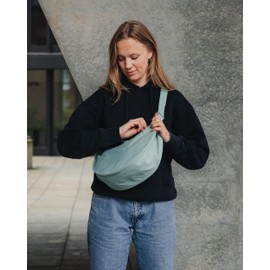 Larkson Crescent Bag Ladies Beige - Solveig Medium - Cross Body Bag Women Sling Shoulder Bag in Half Moon Shape - Womens Dumpling Bag with Adjustable Strap