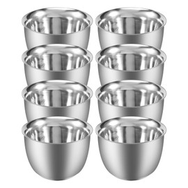 Haskoss 8pcs Stainless Steel Shot Stainless Steel Cup Sake Cup Stainless Cup Beverage Container Stainless Shot Cup Sake Sauce Cup Shot Cup Double Wall Insulated Camping Travel Coffee Milk Tea Cup