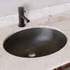DeerValley DV-1U303B Black Undermount Bathroom Sink 18'' x 15'' Oval