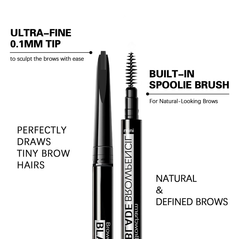 Eyebrow Retractable Definer Pencil, 0.1mm Ultra Slim Waterproof Eyebrow Pencil,