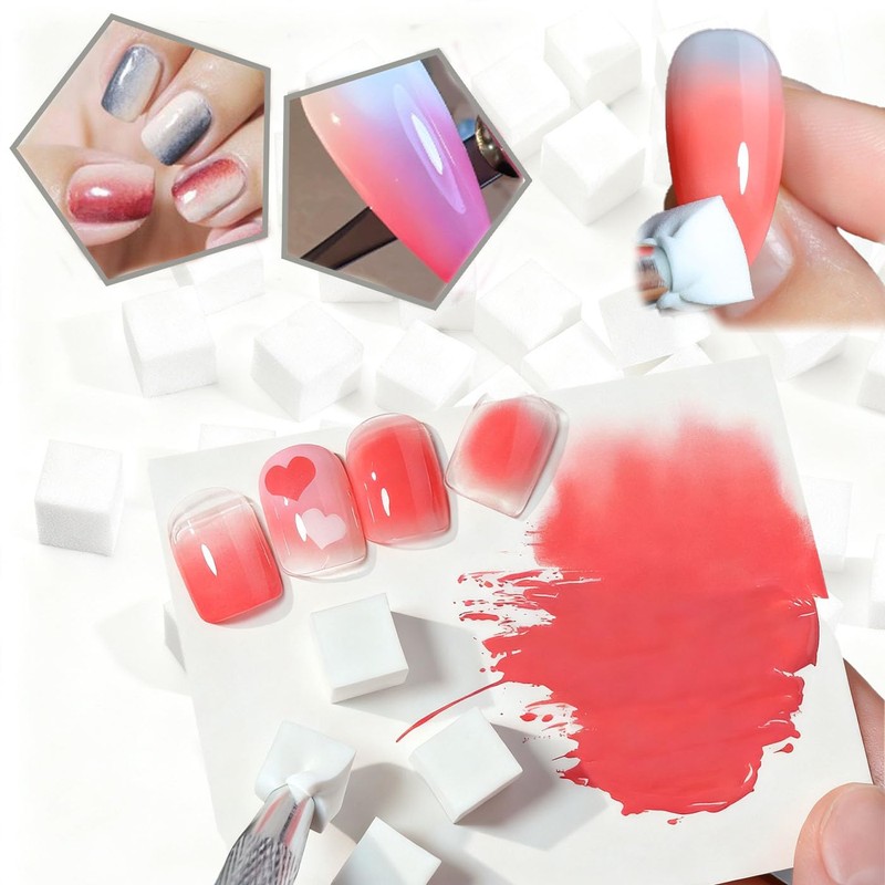 HUIKKJP Nail Sponge 50pcs (1cm Tofu Cube): Disposable Nail Art