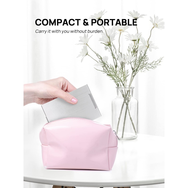 MIRRORNOVA Portable Folding Mirror, Ultra-Slim Makeup Tabletop Mirror for Travel