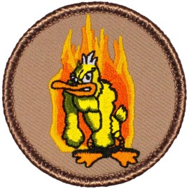 Great Boy Scout Patrol Patch - The Flaming Duck Patrol (#443)