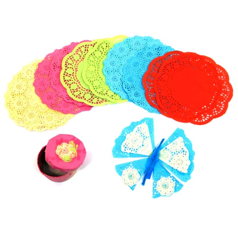 Craftplay Doilies | Assorted colours | Pack of 120 |