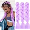 Light Purple Synthetic Hair for Braiding, 24 Inches, 3 Packs,