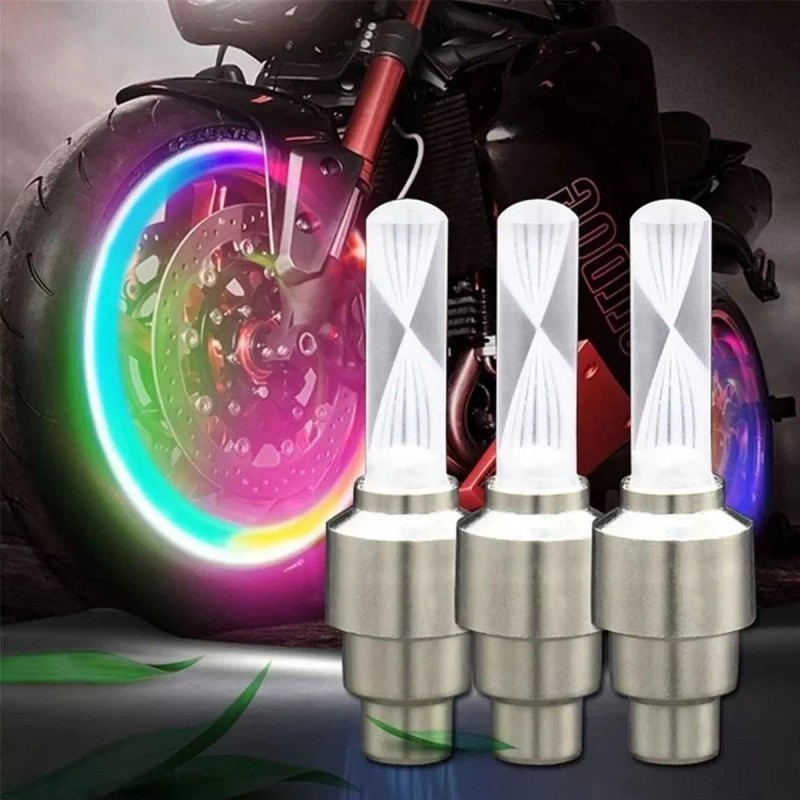 Valve Led 10 Tapones Led Valvula Llanta Auto Moto Bicicleta