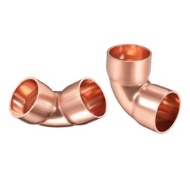 DTGN 1-inch(Inner Diameter) 90 Degree Copper Pipe Fitting - Good for Water Pipe System - Copper Elbow Adapter - Copper Tone