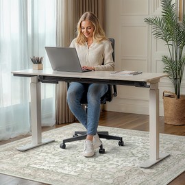 48"x60" Office Chair Mat for Hardwood Tile Floor, Under Desk Carpet Protector for Rolling Computer Chair Mat, Machine Washable Area Rug, Anti-Slip 1/5" Thick Low Pile Thin Vinyl Floor Mat, Mint