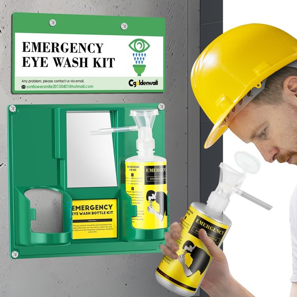 CGOLDENWALL Upgraded Portable Eye Wash Station OSHA Approved Emergency Eye