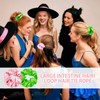 24Pcs Wicked Party Favors Pink Green Hair Scrunchies Set Halloween