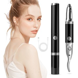 2-in-1 Beheizte Wimpernzangen, Elektrisches Curling-Wimpernwerkzeug, Beheizbare Wimperncurler mit 3 Temperaturmodi, Wimpernformer Beheizbar für Alle Wimpern (schwarz)