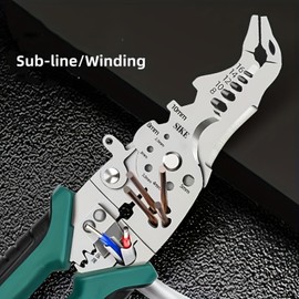 1pc Industrial Grade Multifunctional Wire Stripper: Cutting, Crimping, Holding, Needle Nose, Flat Head Pliers with Copper Wire Stripping and Fast Broken Wire Squeegee Cutting