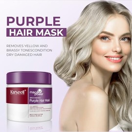 Karseell Mascarilla acondicionadora con color para realzar el color, hidratar y mejorar el cabello teido, 16,90 oz (500 ml) (Prpura)                  