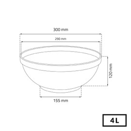 Prosperplast 3 x Jardiniere Flower Pot Anthracite Solid Look Height 125 mm Diameter 295 mm Round Garden Decoration