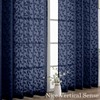Chyhomenyc Extra Long Navy Blue Sheer Curtains 120 Inch Length